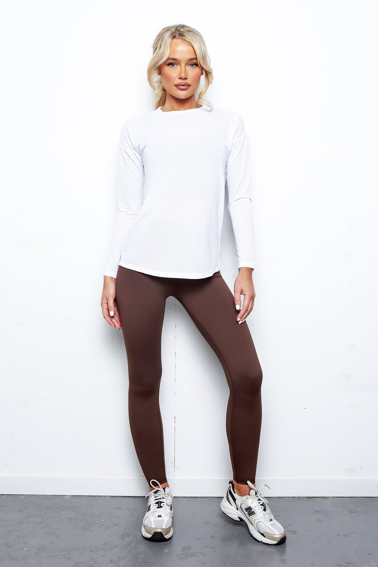 LILYBOD Toby Long Sleeve Top - White Mesh