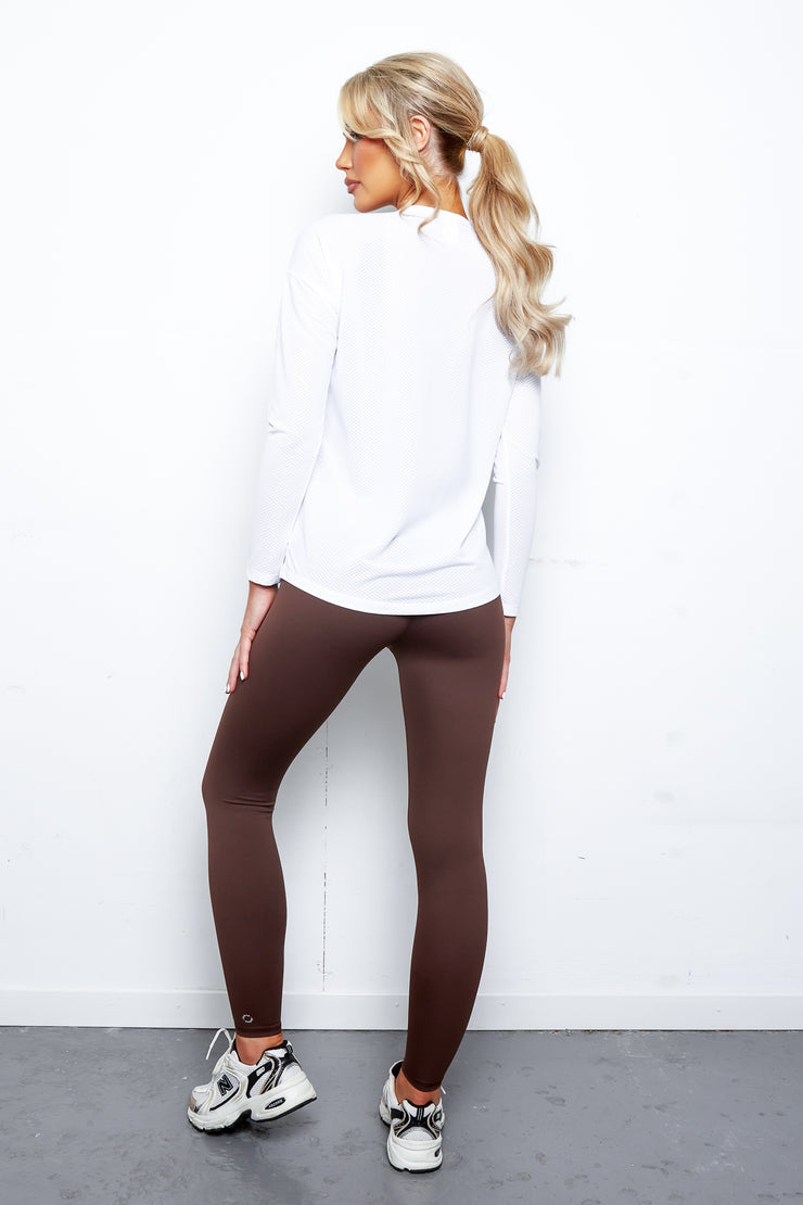 LILYBOD Toby Long Sleeve Top - White Mesh